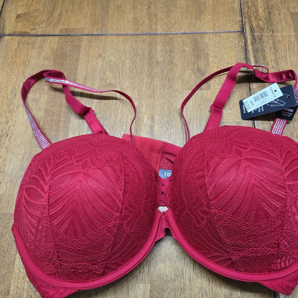Torrid Bold Red Lace Bra